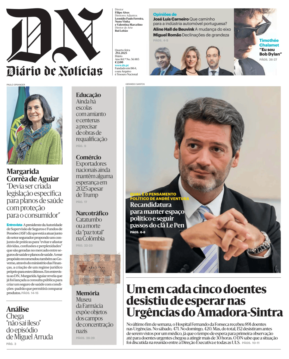 Prima-pagina-Diario de Noticias-edizione-di-oggi-20250129